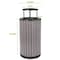 Alpine Industries 32 Gallon Gray All-Weather Slatted Wood Style Panel Steel Commercial Outdoor Trash Can Receptacle ALP4400-01-GRY-RB - alternate 4